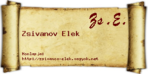 Zsivanov Elek névjegykártya