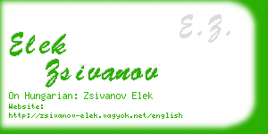 elek zsivanov business card